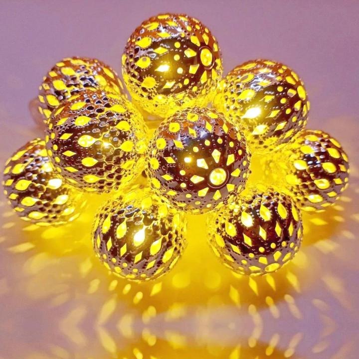 Golden Metal Ball Fairy Light, Metal Ball String Light - Fairy lights 20pcs string lights Party Wedding Decoration