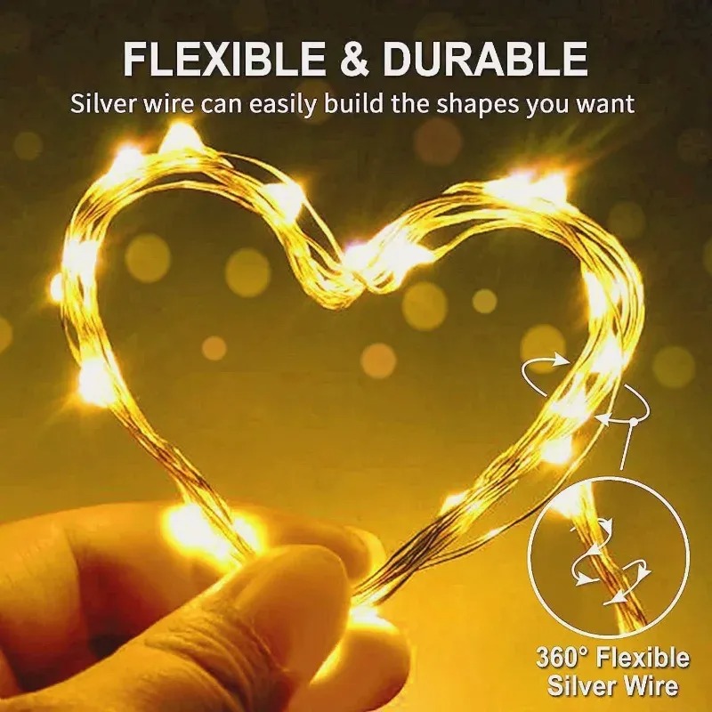 Battery Operated Decorative Party String Fairy Lights For Decoration 50 Pcs Bulb 5 Meter