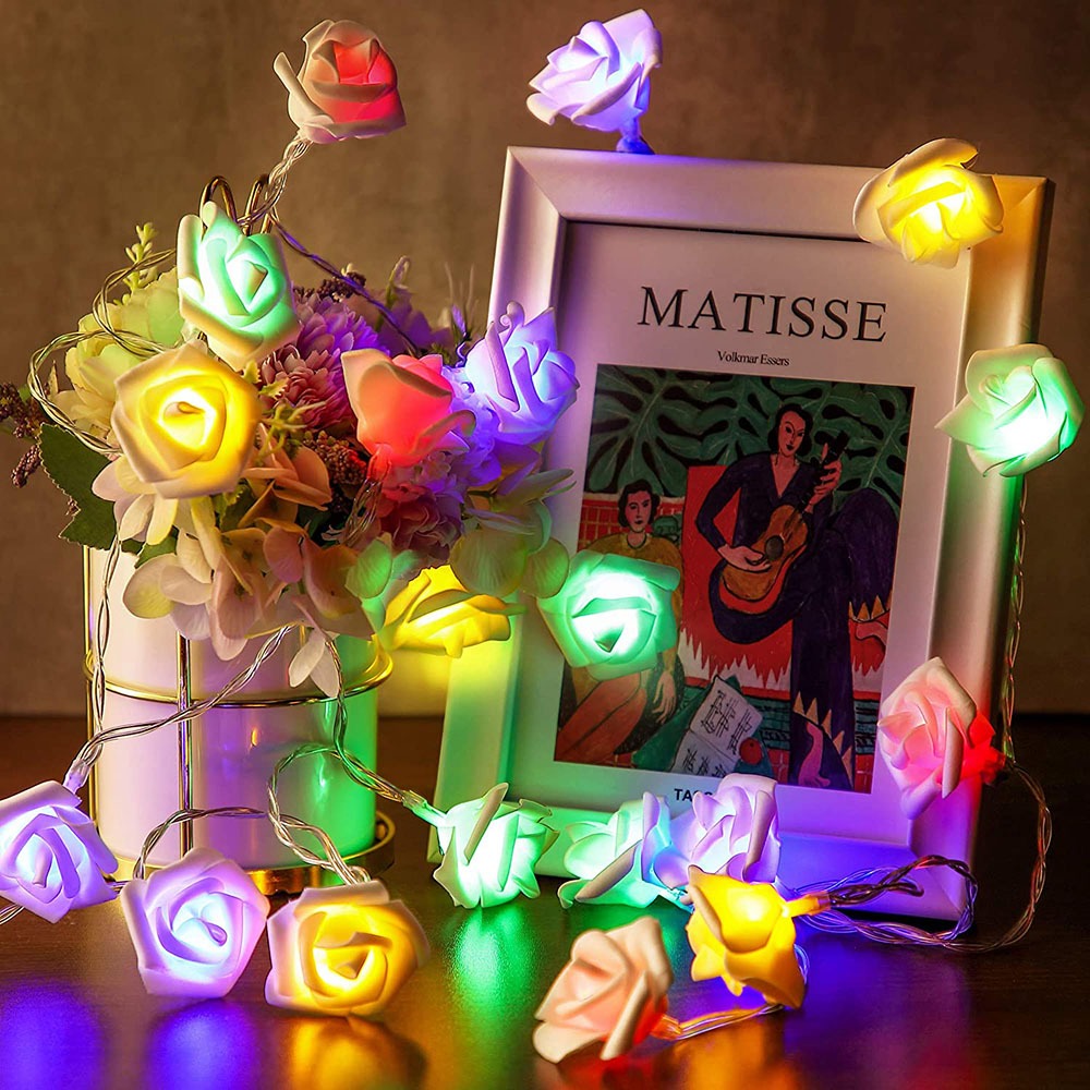 LED Rose String Fairy Lights – 80 Pcs Multi Color Rose 25Fit – Buy Decorating Lights