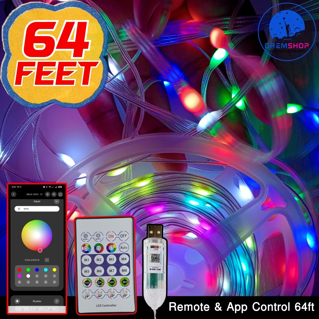 64ft/20M Fairy Strip Lights Remote & App Control