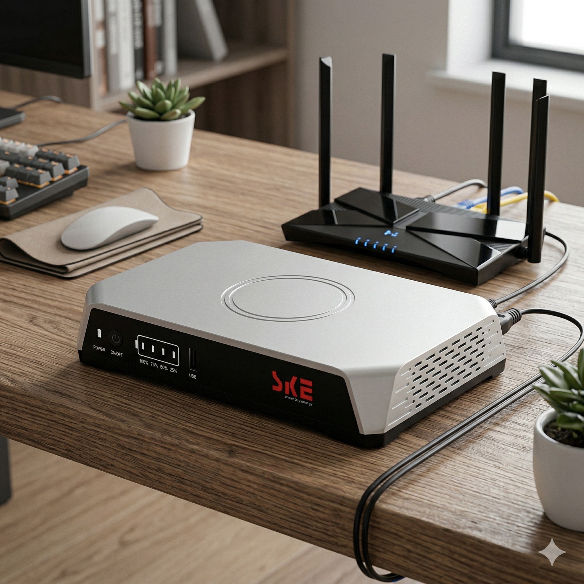 20,000mAh mini UPS with LifePO4 Battery - 36 Watt 5V, 9V, 12V, 3A (SKE POE-36E-LFP)