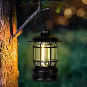 Multifunctional Rechargeable Stepless Dimming Handheld LED Camping Lamp Vintage Portable Lantern