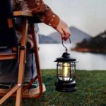 Multifunctional Rechargeable Stepless Dimming Handheld LED Camping Lamp Vintage Portable Lantern